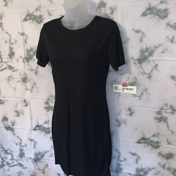 US 10 Fiona Basic Ribbed Crew Bodycon Dress - Picture 3 of 11
